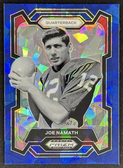 Joe Namath 2024 Panini Prizm Collegiate Draft Picks Blue Ice /99 Crimson Tide Rams