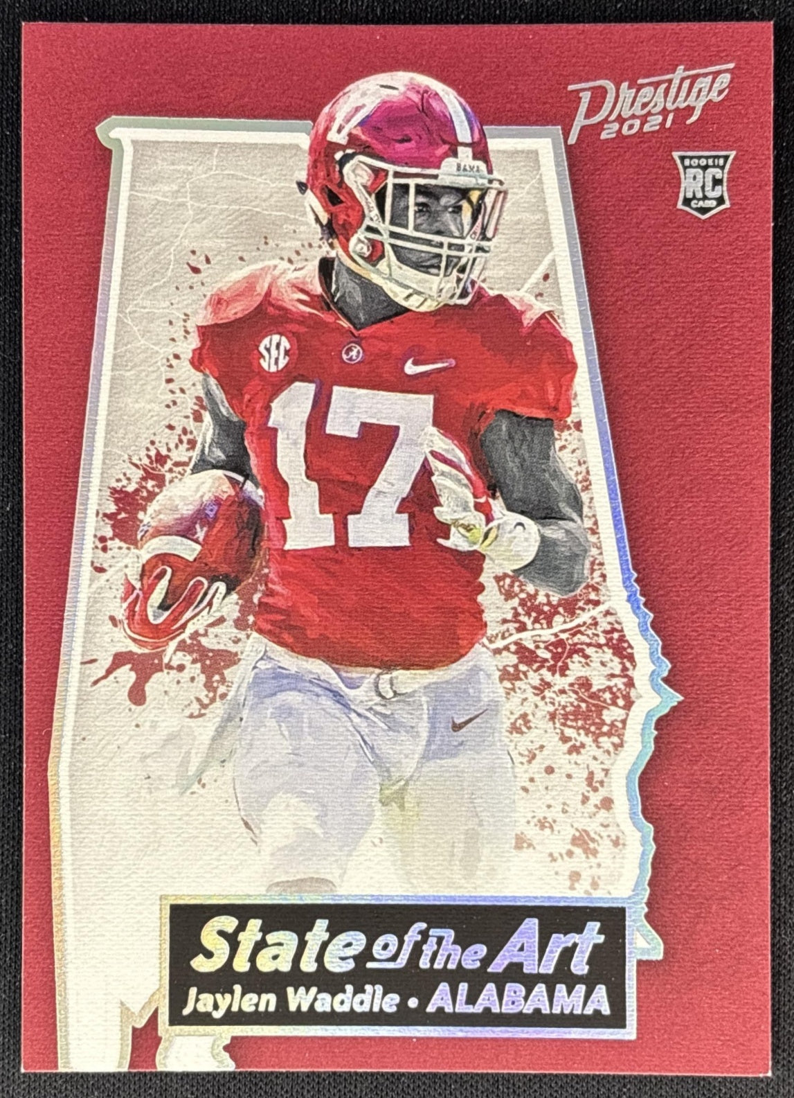 Jaylen Waddle 2021 Panini Prestige State of the Art Crimson Tide Front
