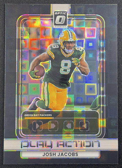 Josh Jacobs 2025 Panini Donruss Optic Play Action Black Pandora Prizm /149 Packers