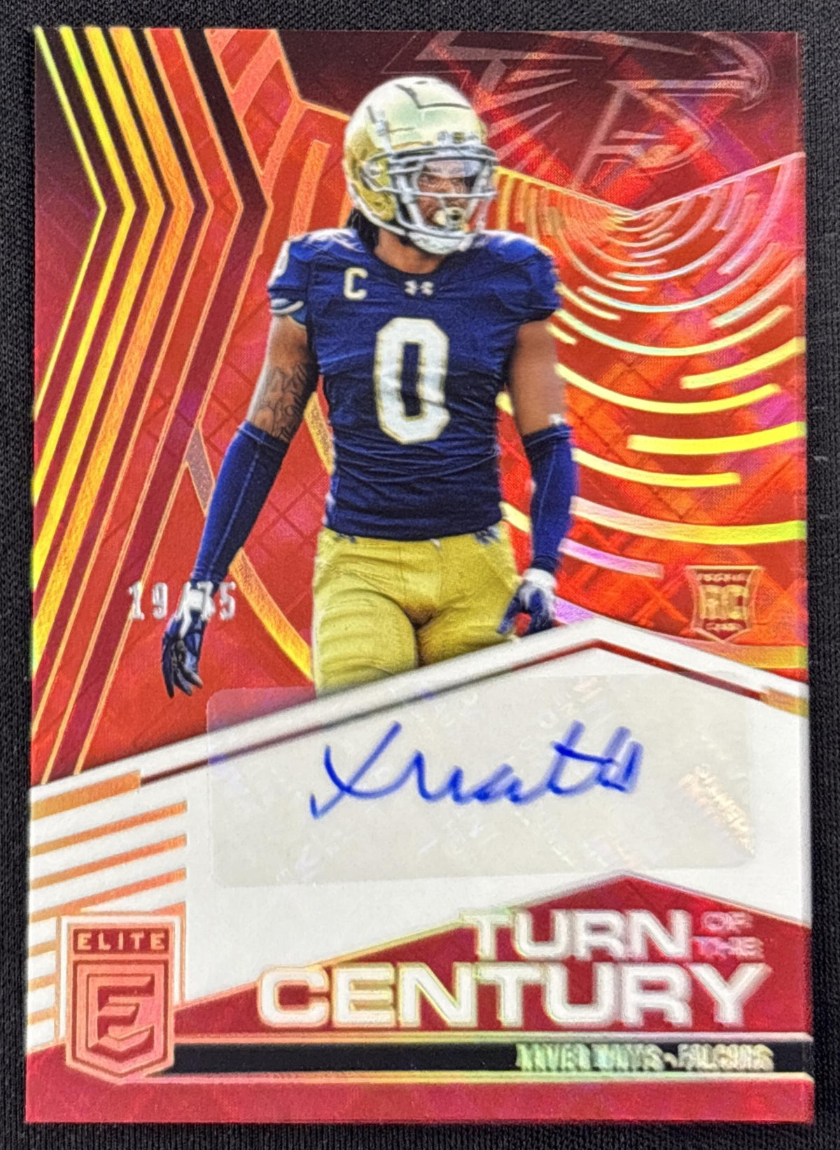 Xavier Watts 2025 Panini Donruss Elite Turn of the Century Auto Red /75 Falcons
