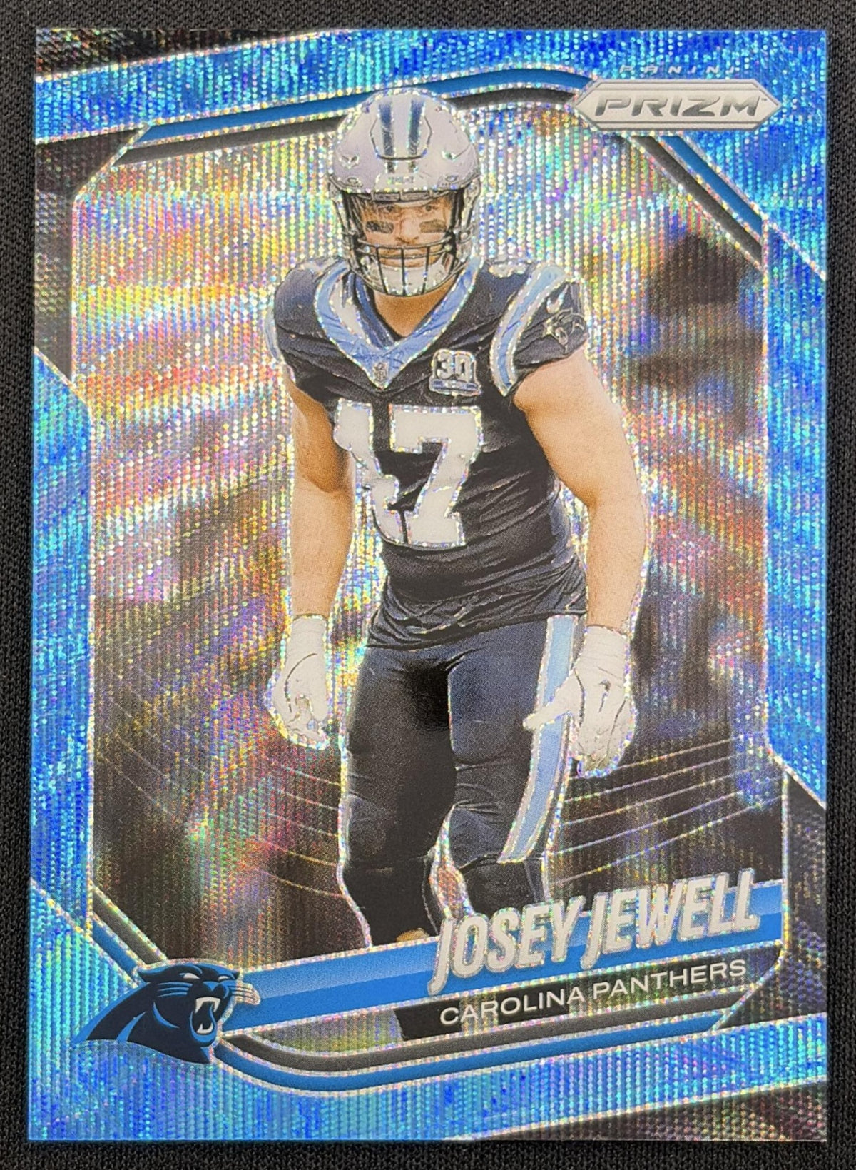 Josey Jewell 2025 Panini Prizm Blue Wave /230 Panthers front