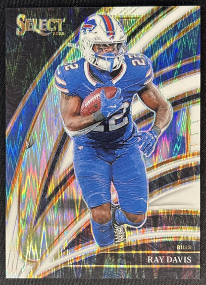 Ray Davis 2025 Panini Select Club Level White Prizm Shock /799 Bills