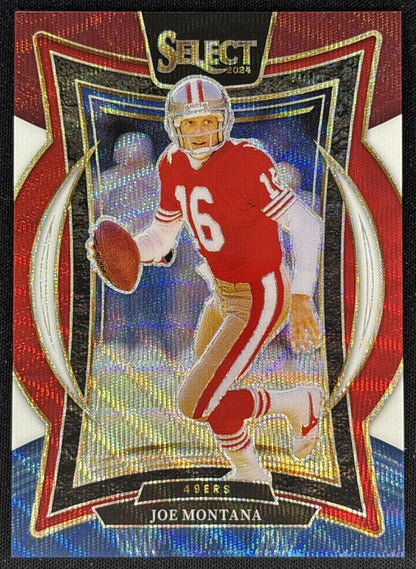 Joe Montana 2024 Panini Select Concourse Tri-Color Prizm /299 49ers Front