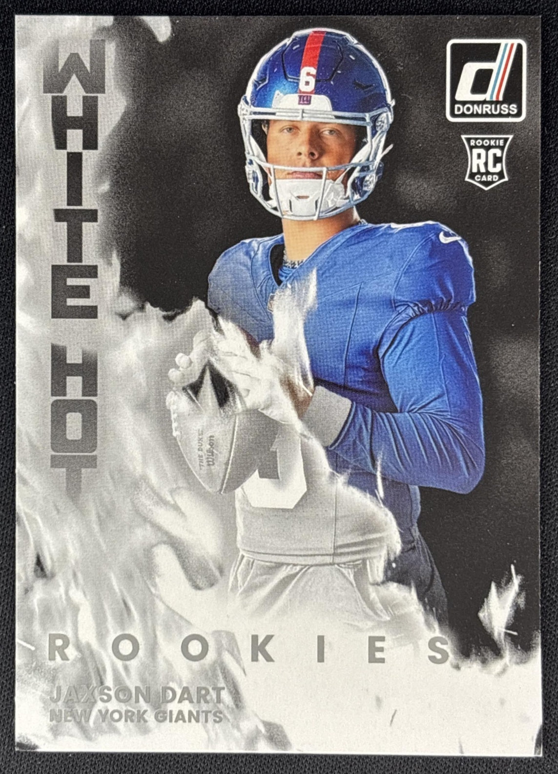 Jaxson Dart 2025 Panini Donruss White Hot Rookies Giants Sports Trading Cards