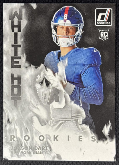 Jaxson Dart 2025 Panini Donruss White Hot Rookies Giants Sports Trading Cards