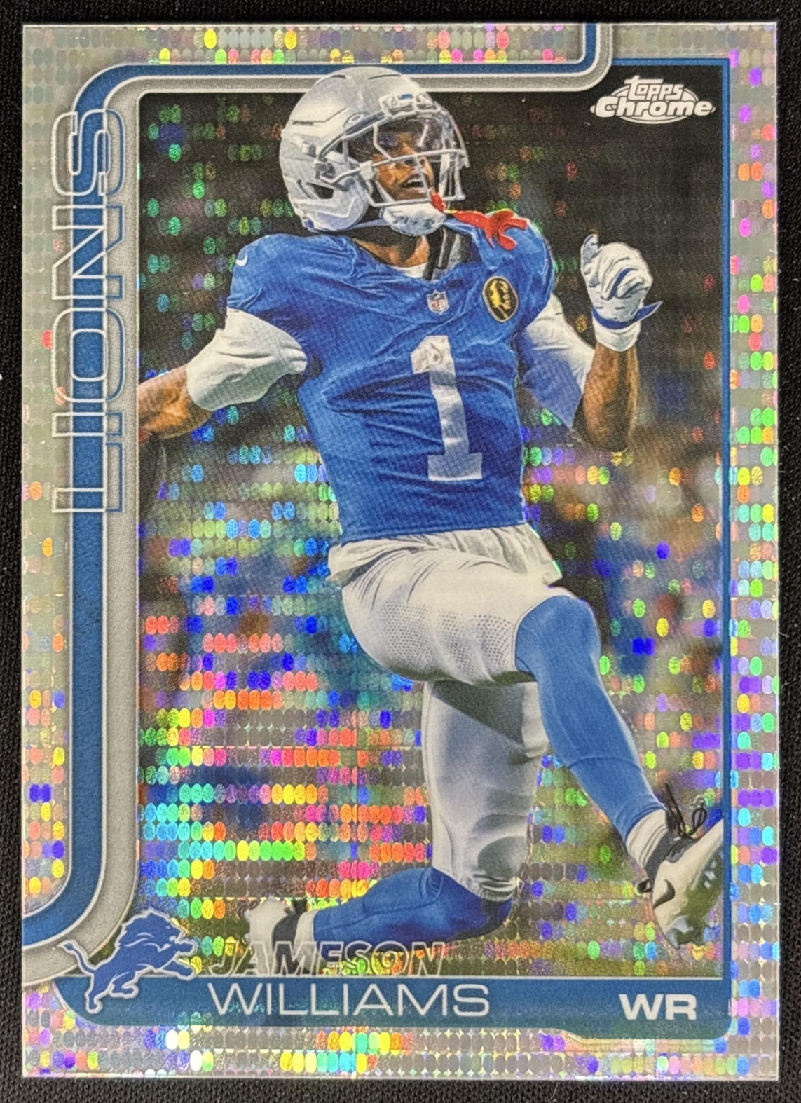 Jameson Williams 2025 Topps Chrome Pulsar Refractor Lions Sports Trading Cards