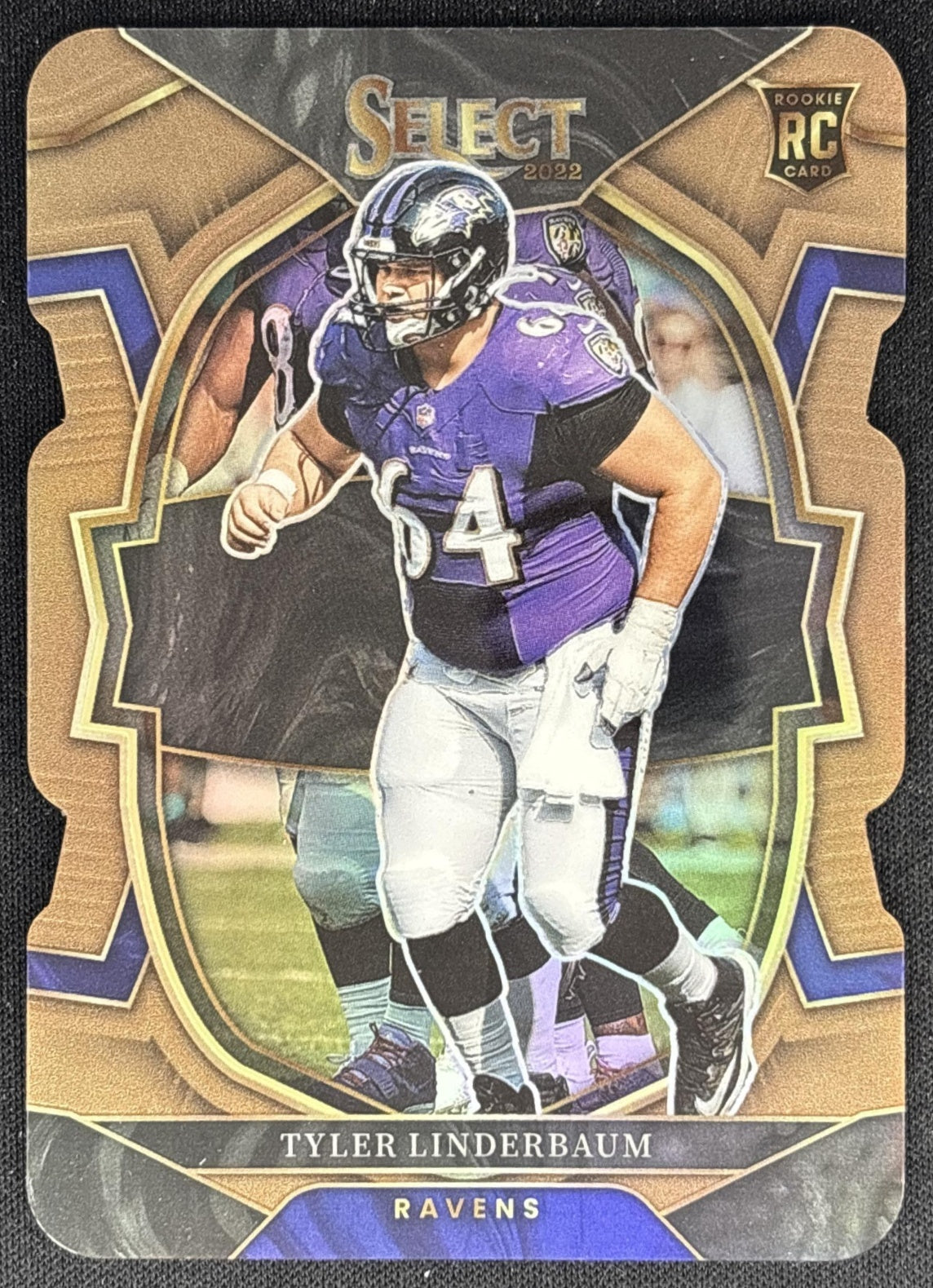 Tyler Linderbaum 2022 Panini Select Bronze Prizm Die Cut /149 Ravens front