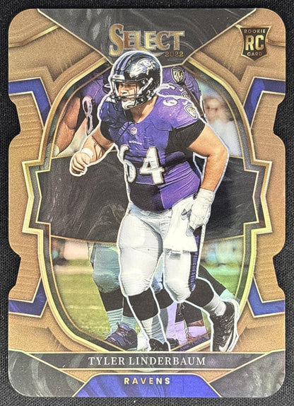 Tyler Linderbaum 2022 Panini Select Bronze Prizm Die Cut /149 Ravens front