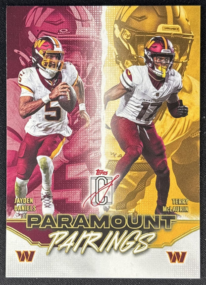 Terry McLaurin Jayden Daniels 2025 Signature Class Paramount Pairings Commanders Sports Trading Cards