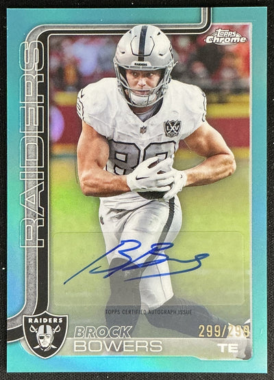 Brock Bowers 2025 Topps Chrome Auto Teal Refractor /299 Raiders Default Title