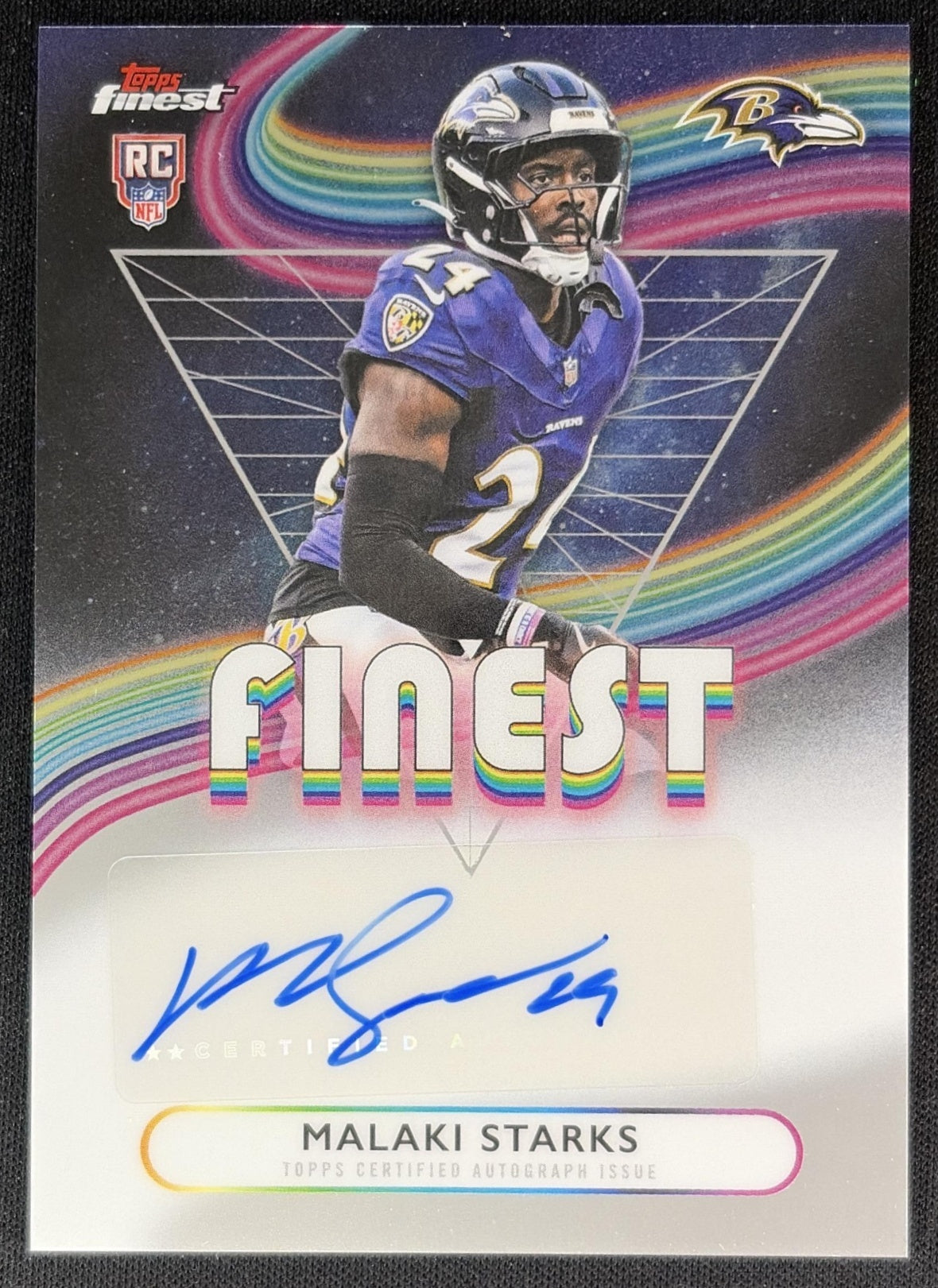 Malaki Starks 2025 Topps Finest Rookie Auto Ravens 1 front