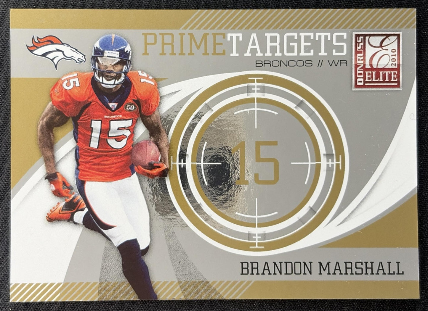 Brandon Marshall 2010 Panini Donruss Elite Prime Targets Gold /999 Broncos