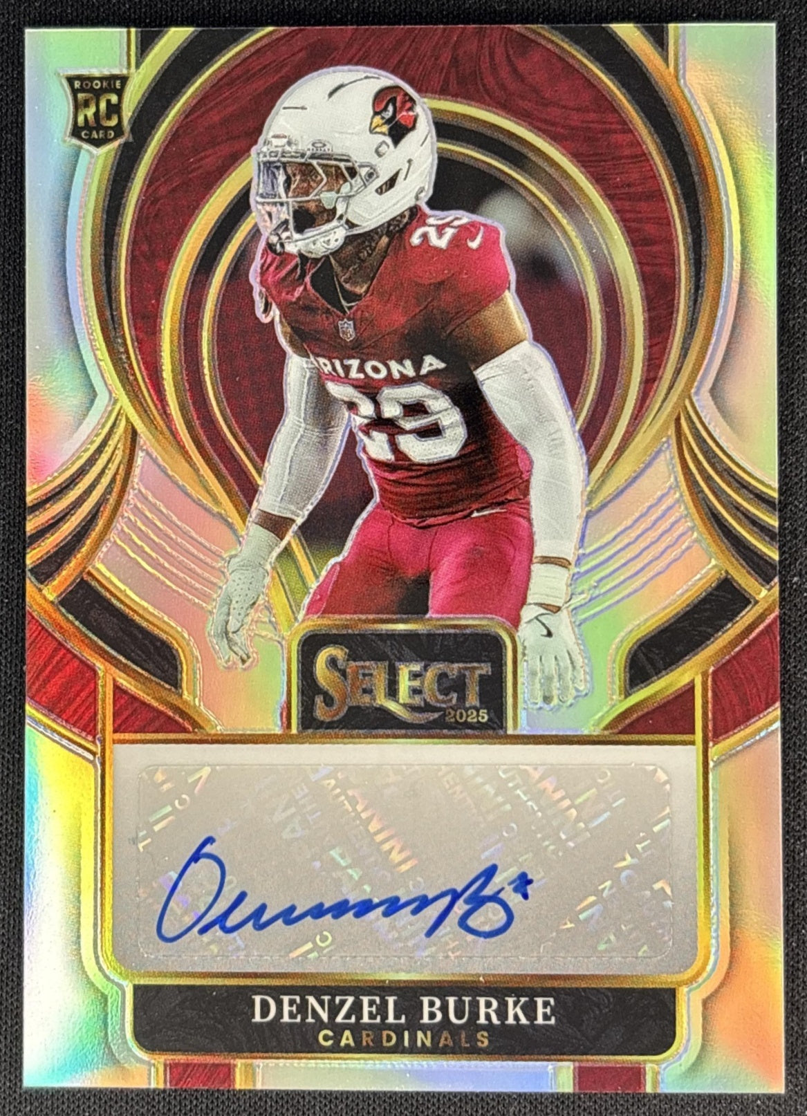Denzel Burke 2025 Panini Select Signatures Cardinals