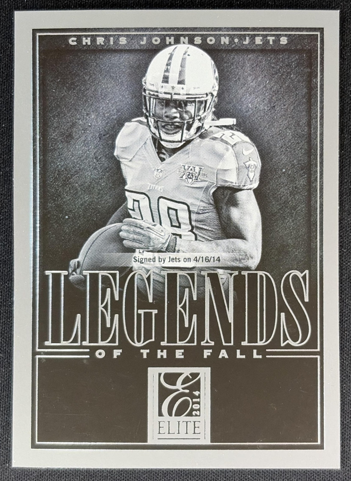 Chris Johnson 2014 Panini Elite Legends of the Fall Silver Jets - Front
