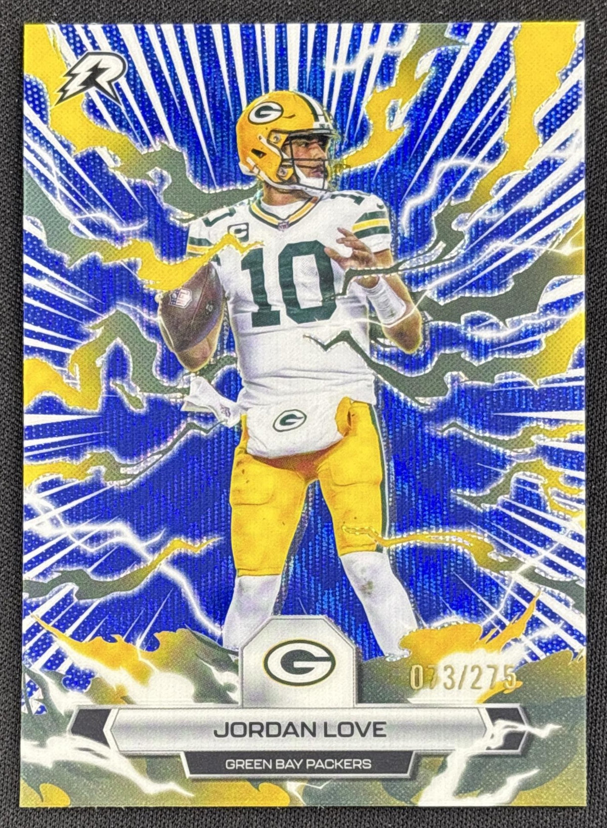 Jordan Love 2025 Topps Resurgence Navy Surge Refractor /275 Packers
