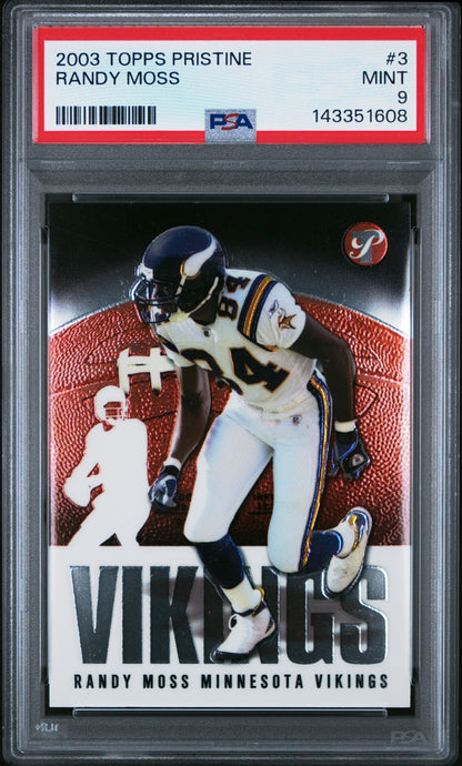 Randy Moss 2003 Topps Pristine PSA 9 Vikings front