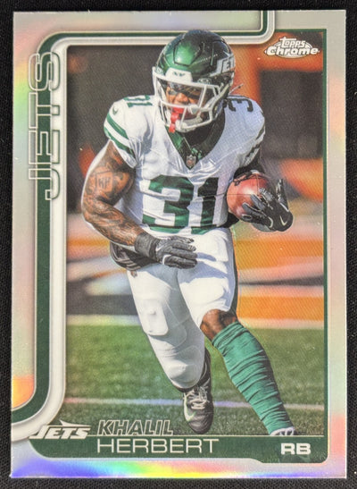 Khalil Herbert 2025 Topps Chrome Refractor Jets Sports Trading Cards