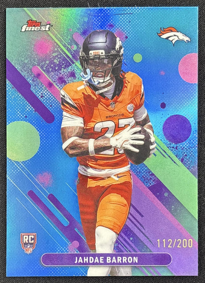 Jahdae Barron 2025 Topps Finest Blue Refractor /200 Broncos