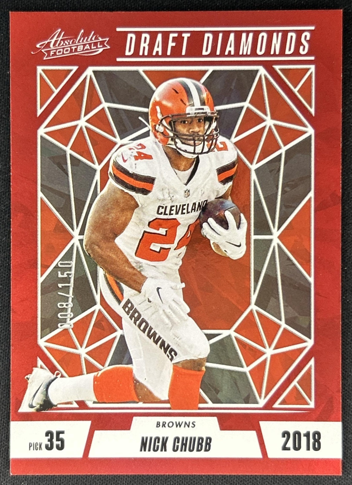 Nick Chubb 2024 Panini Absolute Draft Diamonds Red Spectrum /150 Browns