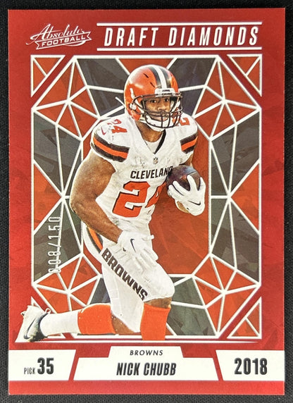 Nick Chubb 2024 Panini Absolute Draft Diamonds Red Spectrum /150 Browns