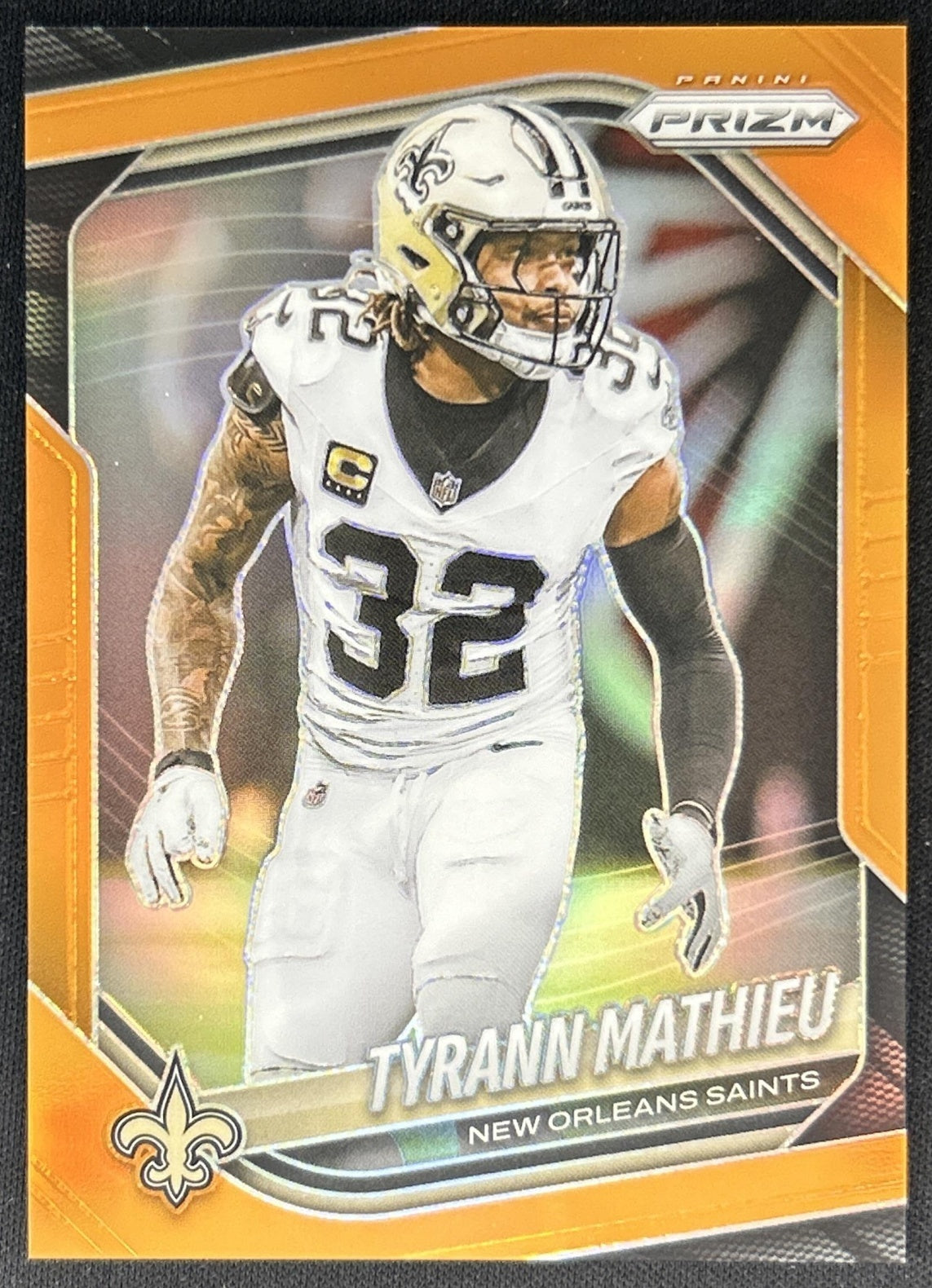 Tyrann Mathieu 2025 Panini Prizm Orange /249 Saints Front