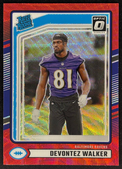 Devontez Walker 2024 Panini Donruss Optic Rated Rookie Preview Red Wave Ravens Sports Trading Cards