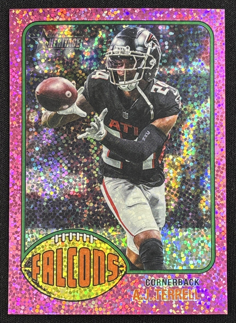 Atlanta Falcons 2026 Topps Heritage Chrome Pink Sparkle Falcons
