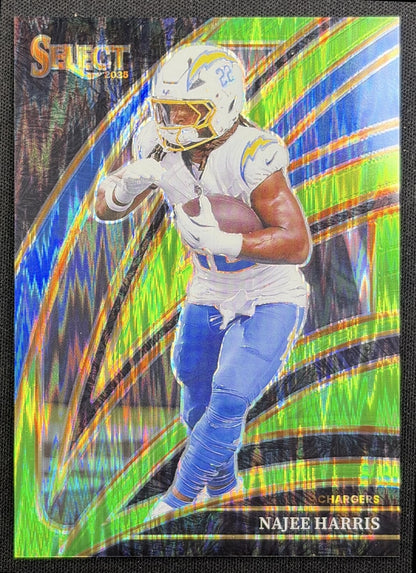 Najee Harris 2025 Panini Select Club Level Neon Green Prizm Shock /699 Chargers