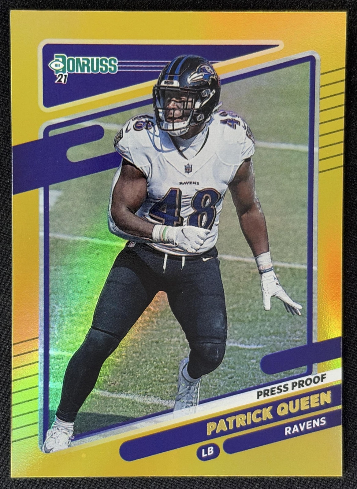 Patrick Queen 2021 Panini Donruss Press Proof Premium Ravens - Baltimore Ravens