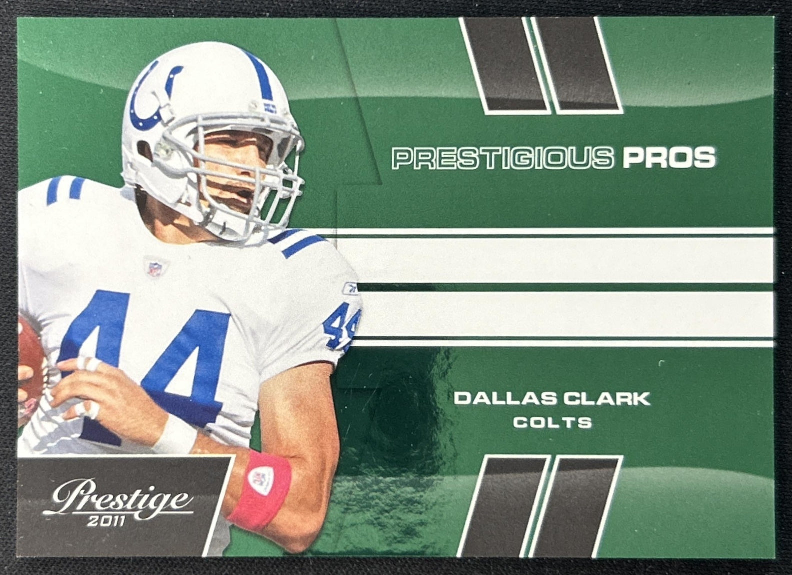 Dallas Clark 2011 Panini Prestige Prestigious Pros Green /250 Colts front