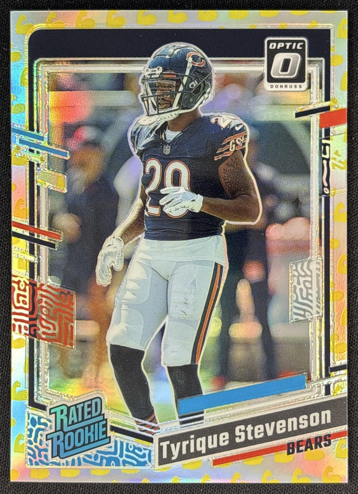 Tyrique Stevenson 2023 Panini Donruss Optic Flex Emoji Prizm /149 Bears front