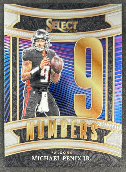 Michael Penix Jr. 2025 Select Numbers Falcons Sports Trading Cards