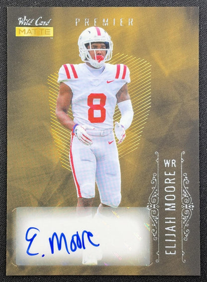 Elijah Moore 2021 Wild Card Matte White Gold Auto Rebels
