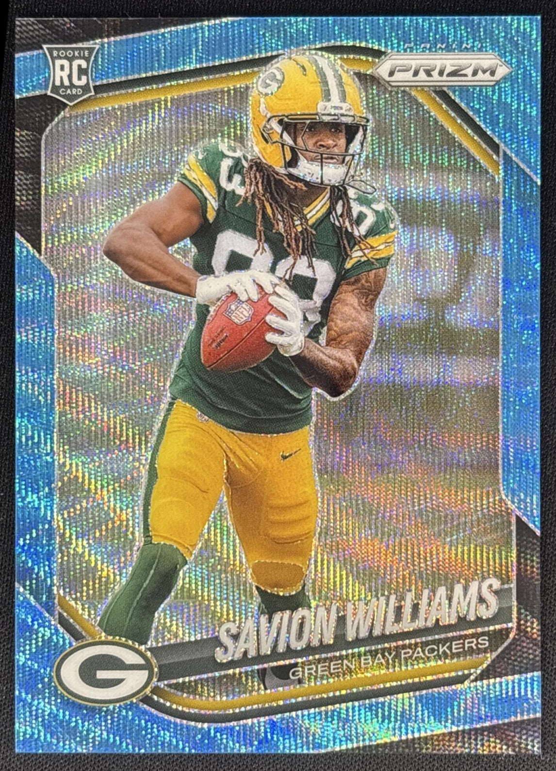 Savion Williams 2025 Panini Prizm Blue Wave /230 Packers Sports Trading Card