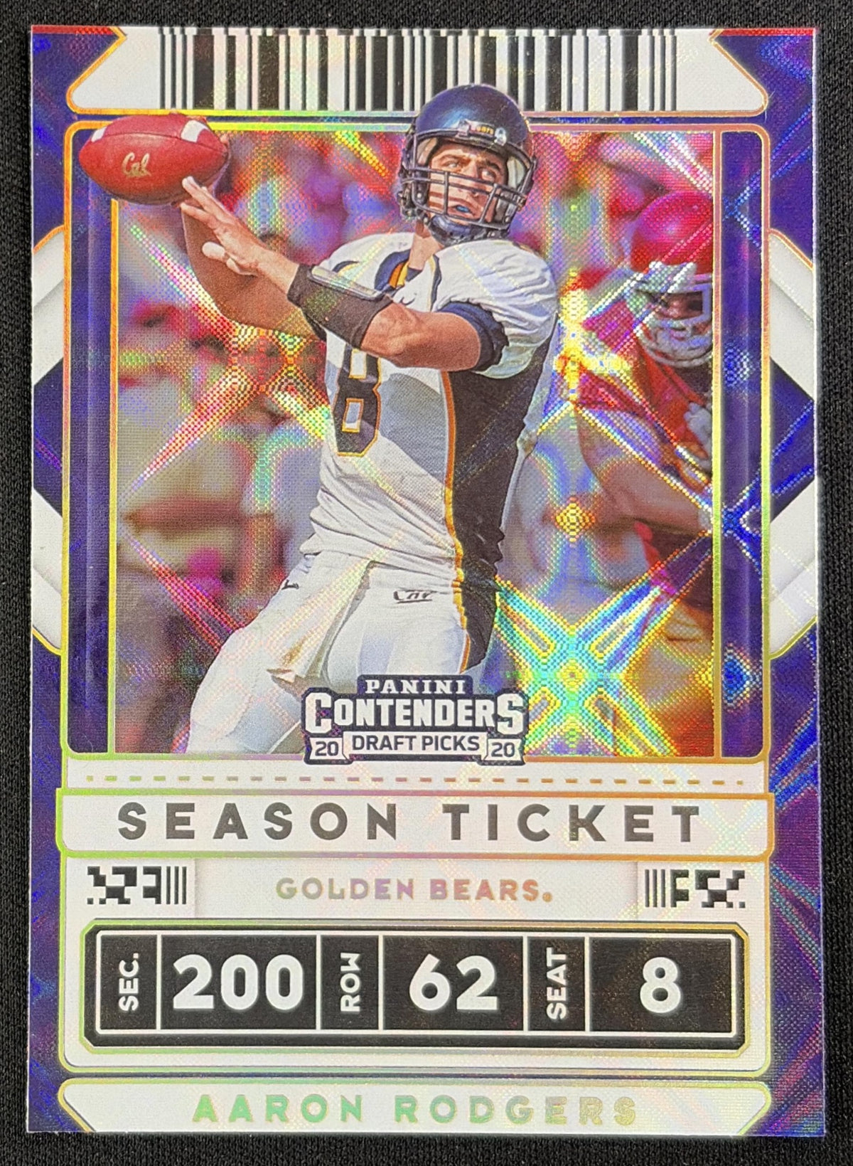 Aaron Rodgers 2020 Panini Contenders Draft Picks Diamonds Golden Bears