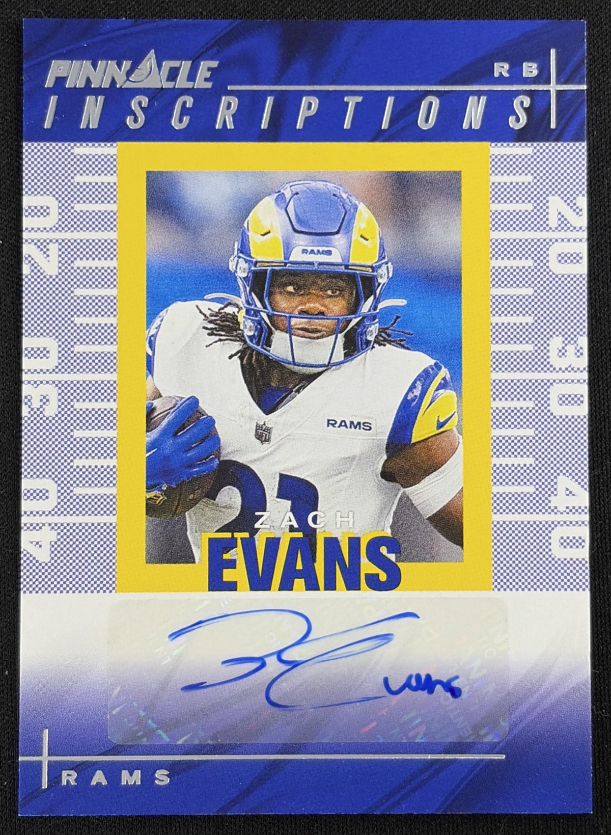 Zach Evans 2024 Panini Encore Pinnacle Inscriptions /99 Rams Default Title Sports Trading Card