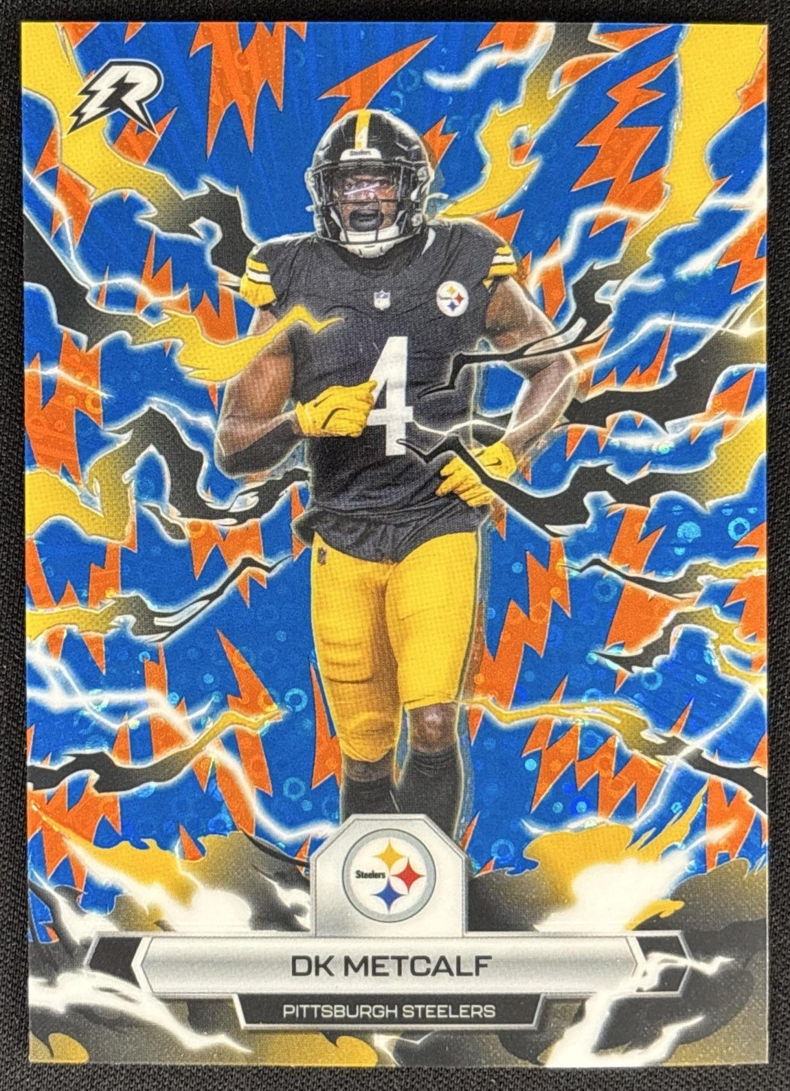 DK Metcalf 2025 Topps Resurgence Blue and Orange Spark Refractor Steelers