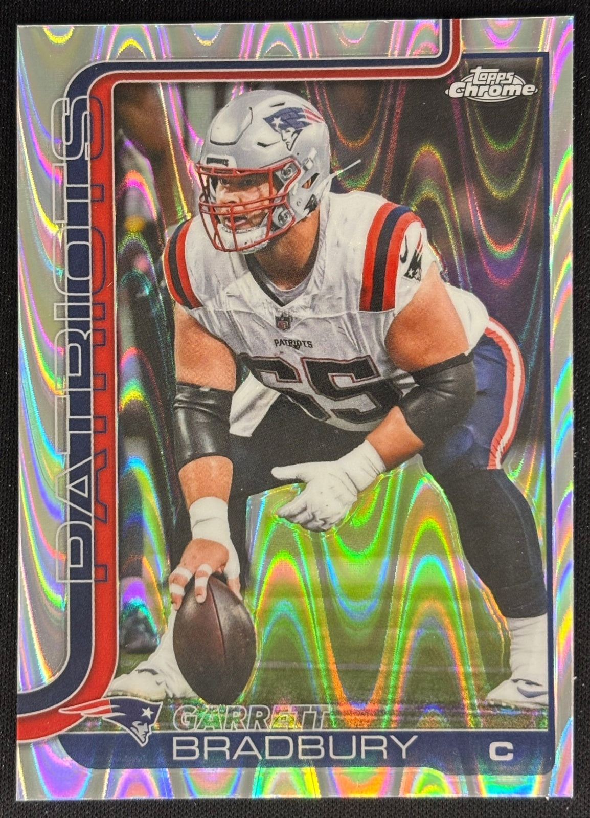Garrett Bradbury 2025 Chrome RayWave Refractor Patriots Sports Trading Cards