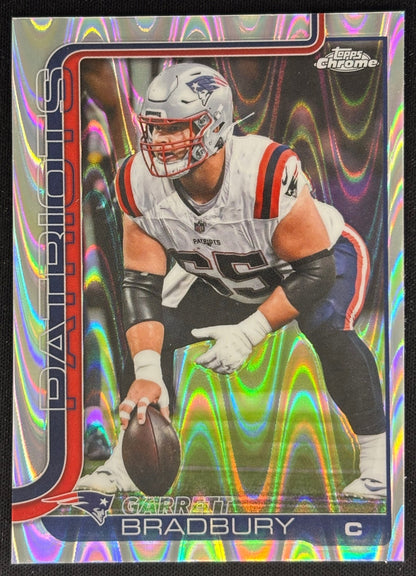 Garrett Bradbury 2025 Chrome RayWave Refractor Patriots Sports Trading Cards