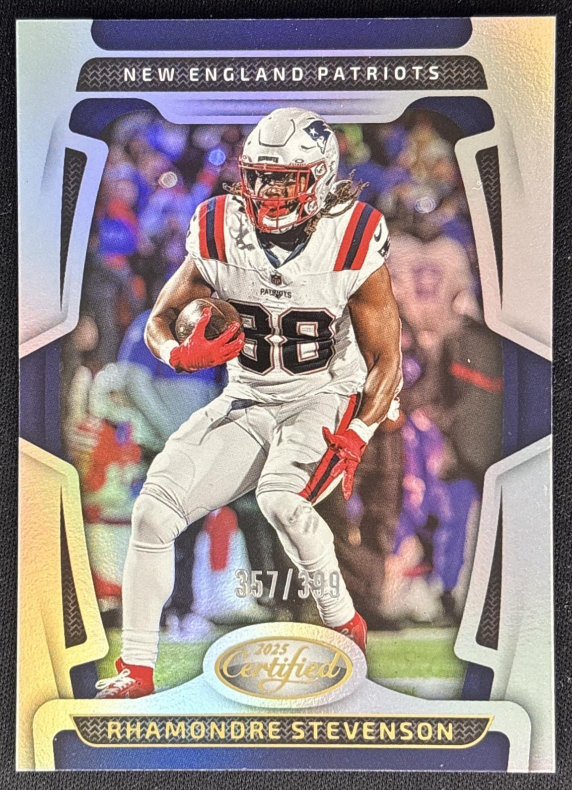Rhamondre Stevenson 2025 Panini Certified Mirror /399 Patriots front