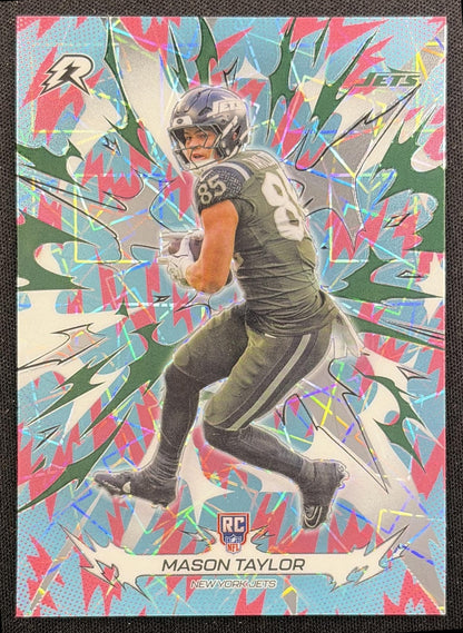 Mason Taylor 2025 Topps Resurgence Sky Blue and Pink Shock Refractor Jets