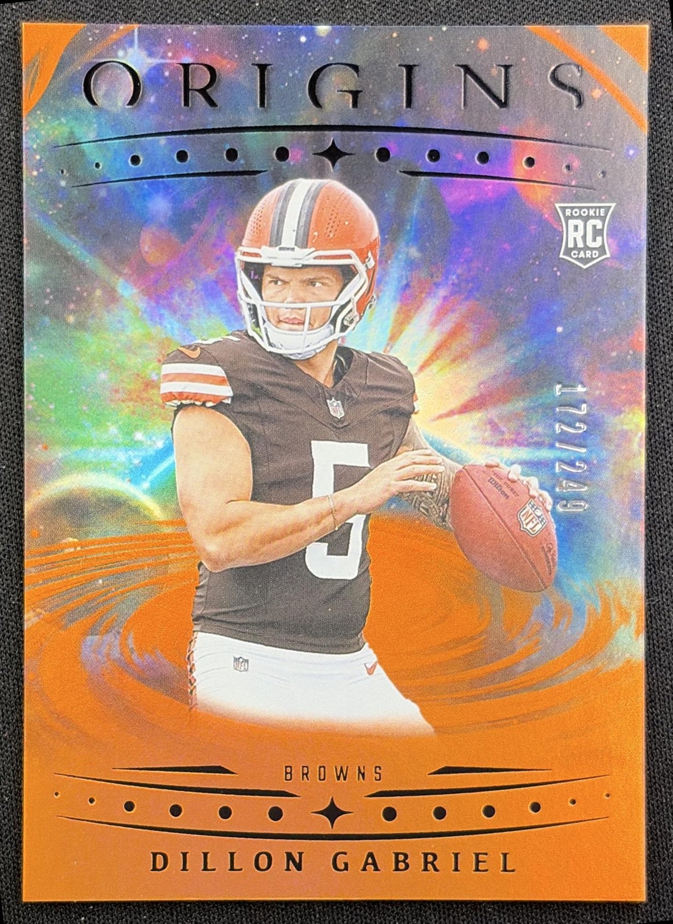 Dillon Gabriel 2025 Panini Origins Rookie Holo Orange /249 Browns