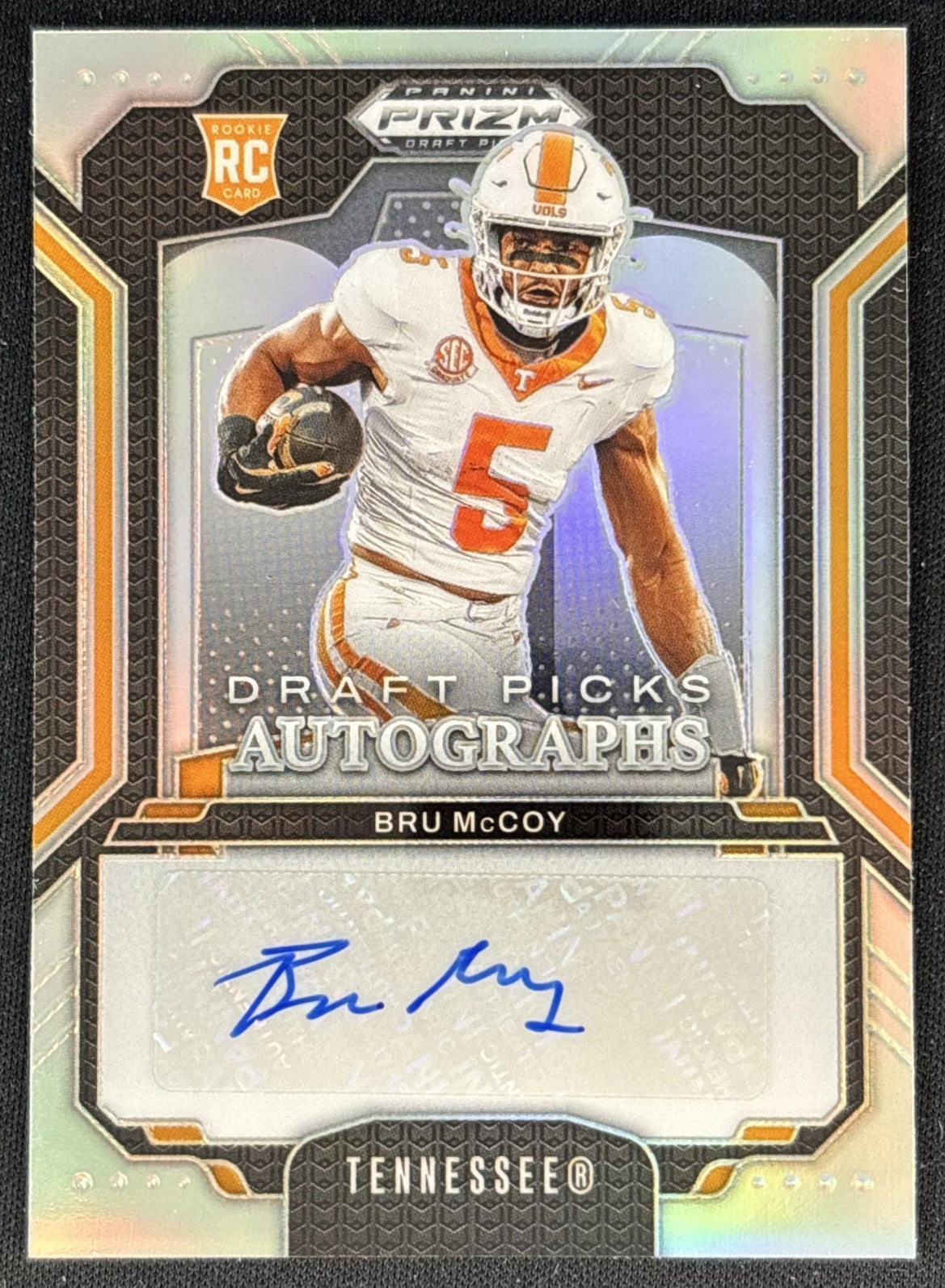Bru McCoy 2025 Panini Prizm Draft Picks Auto Silver Volunteers Front