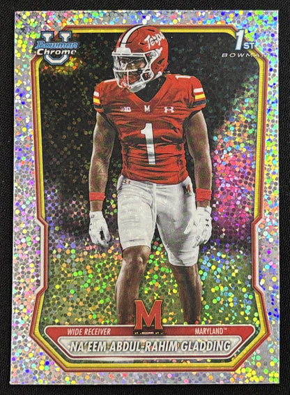 Na'eem Abdul-Rahim Gladding 2026 Bowman Chrome Prospects Speckle Refractor Terrapins Sports Trading Card