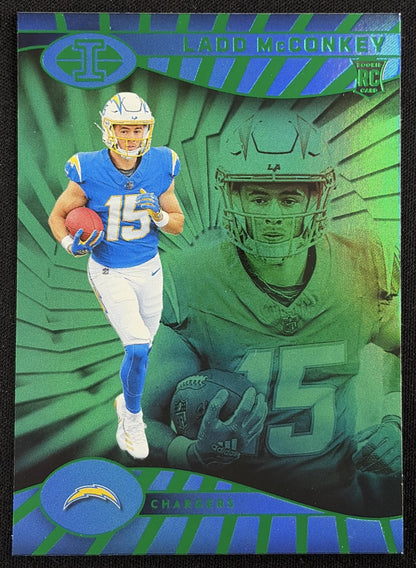 Ladd McConkey 2024 Panini Illusions Emerald Trophy Collection Chargers Sports Trading Card
