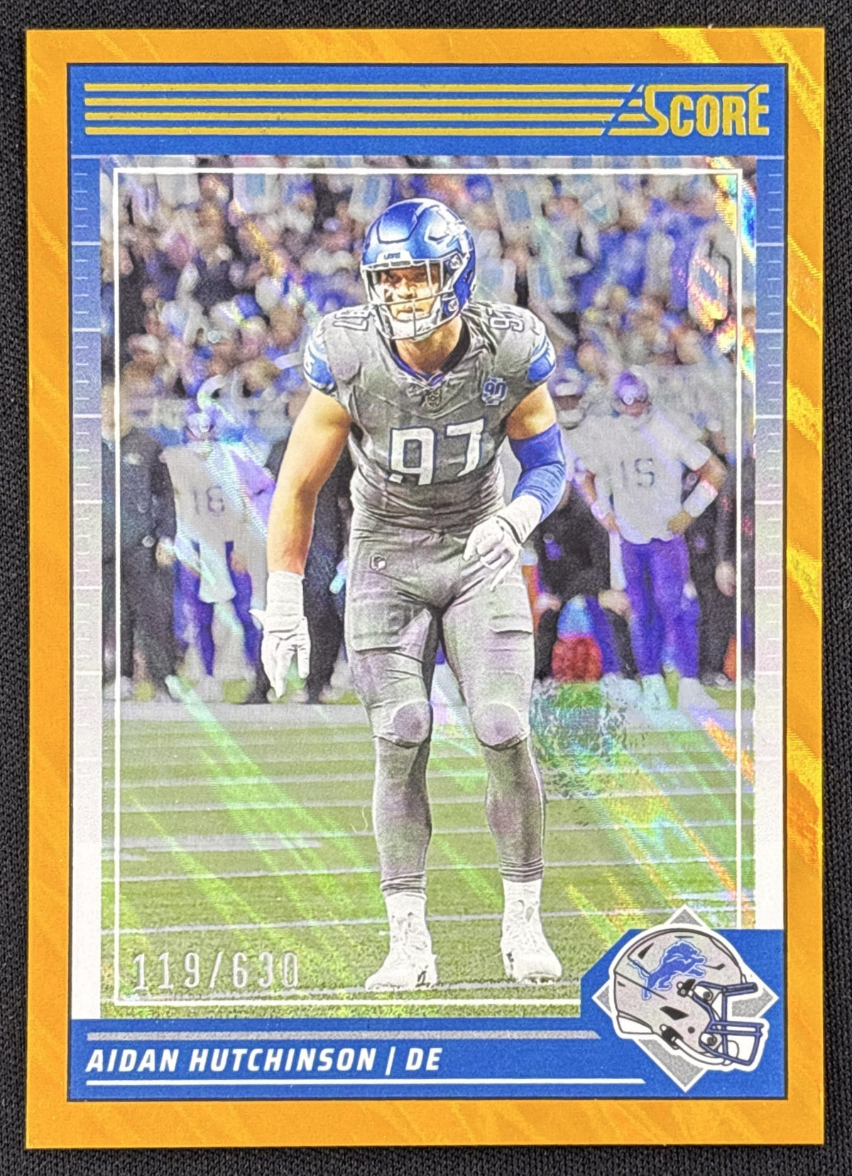 Aidan Hutchinson 2024 Panini Score Lava /630 Lions Sports Trading Card