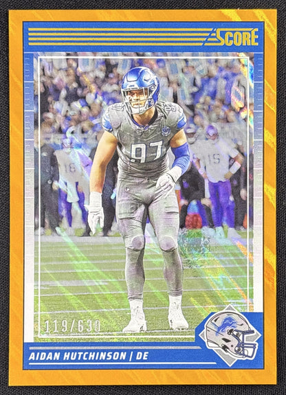 Aidan Hutchinson 2024 Panini Score Lava /630 Lions Sports Trading Card