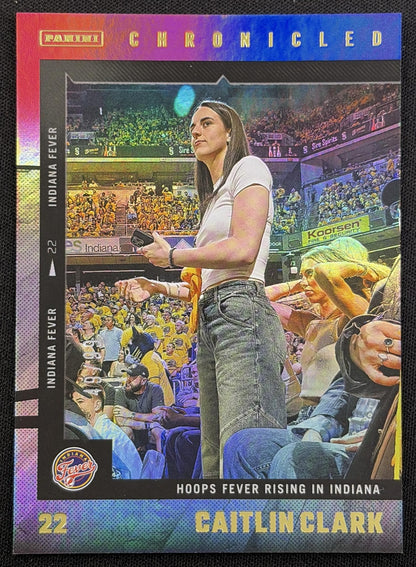 Caitlin Clark 2025 Panini Chronicled Life Style Red and Blue Holo /99 Fever Indiana Fever