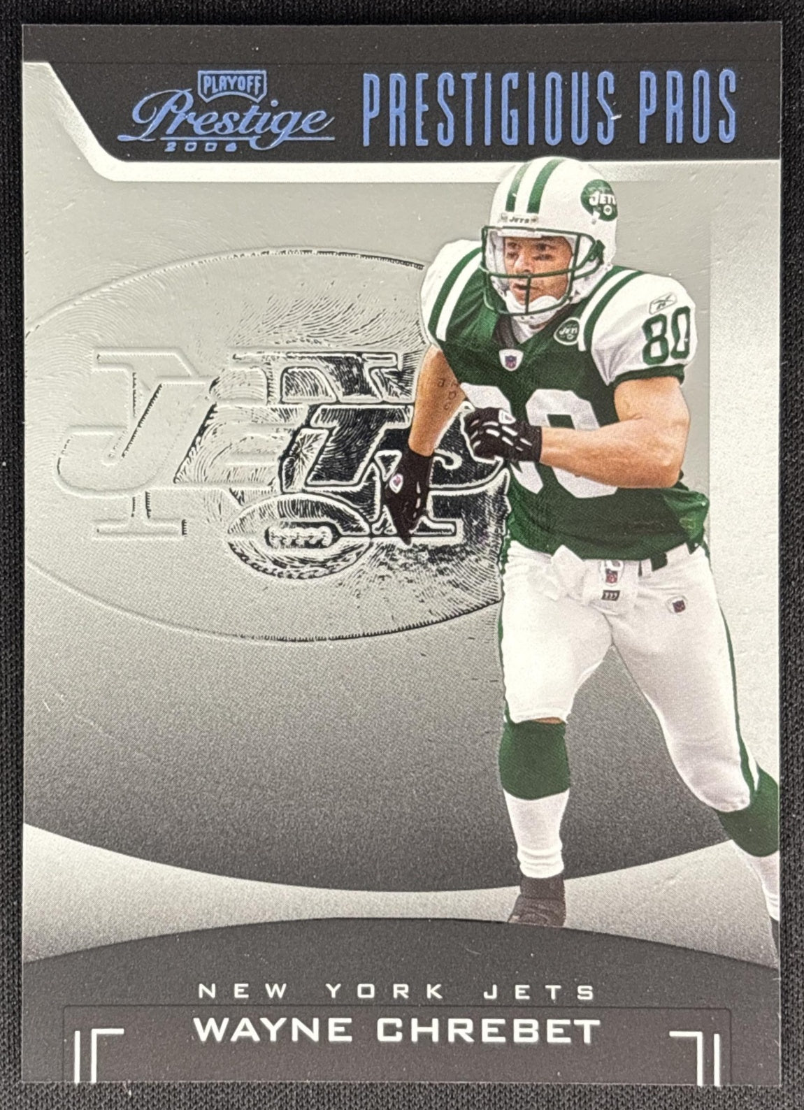 Wayne Chrebet 2006 Playoff Prestige Prestigious Pros Black /125 Jets front