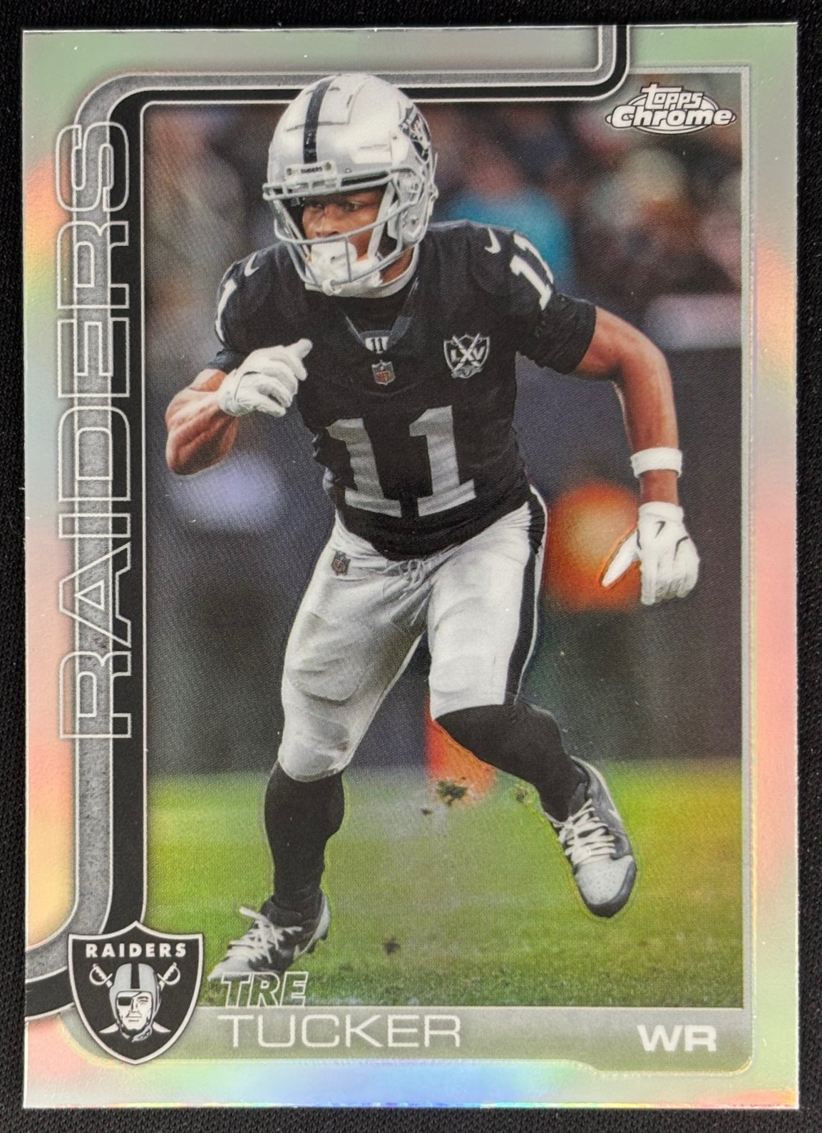 Tre Tucker 2025 Chrome Refractor Raiders Sports Trading Cards